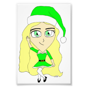 Christmas chibi photo print