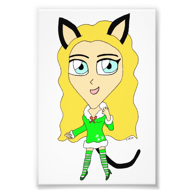 Christmas chibi    photo print (Front)