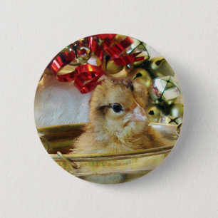 Christmas Chick 6 Cm Round Badge