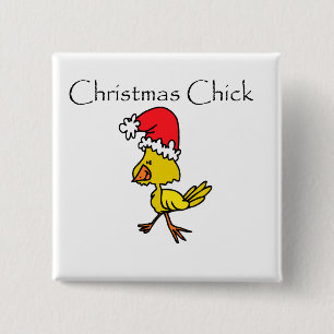 Christmas Chick Tshirts and Gifts 15 Cm Square Badge