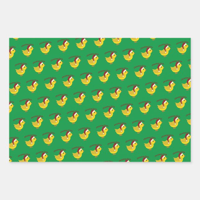 Christmas Chick Wrapping Paper Sheet (Front)