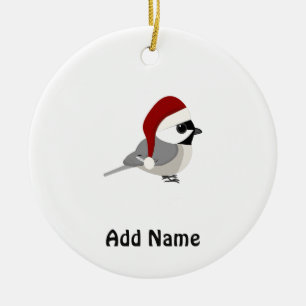 Christmas Chickadee Ceramic Tree Decoration