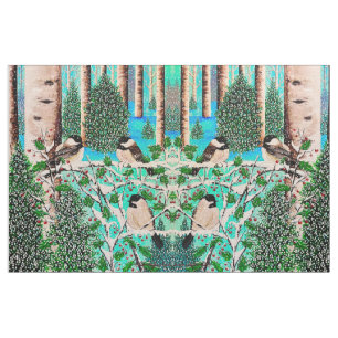 Christmas Chickadee Chatter Fabric