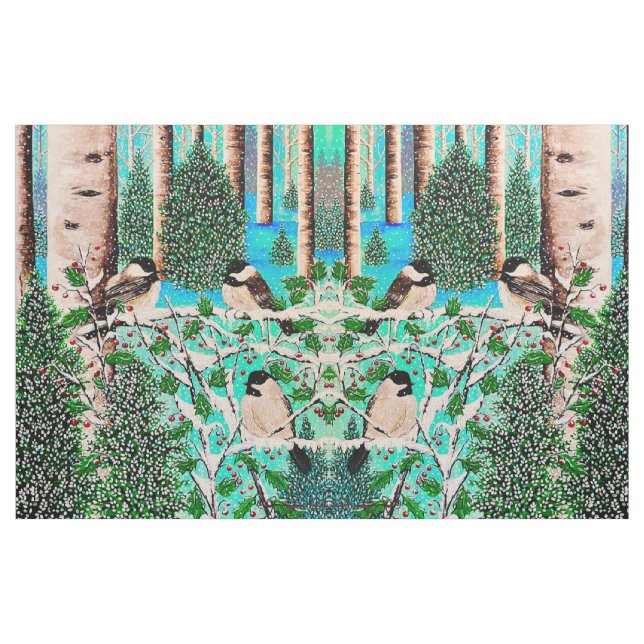 Christmas Chickadee Chatter Fabric (Fat Quarter)