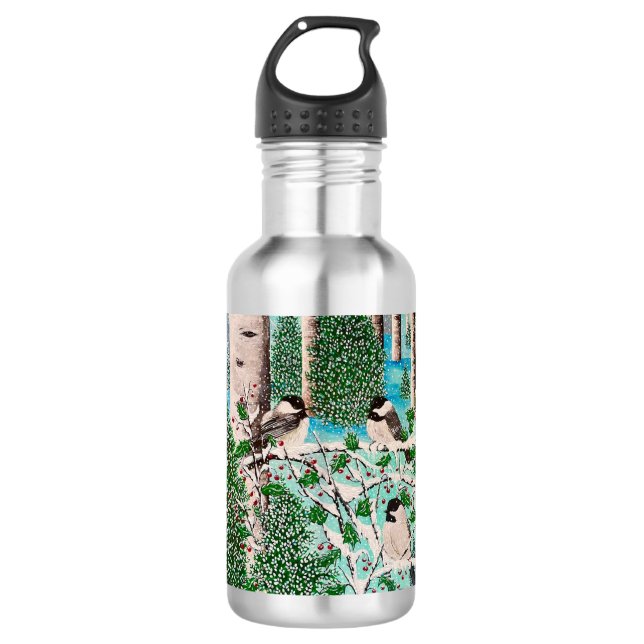 Christmas Chickadee Chatter Water Bottle (Front)