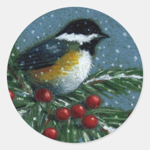 CHRISTMAS: CHICKADEE: STICKERS