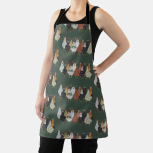 Christmas Chicken Farm Lights Animal Lovers Gift Apron