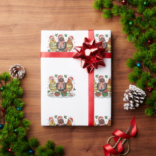 Christmas Chicken Farm Xmas Lights Family Holiday Wrapping Paper