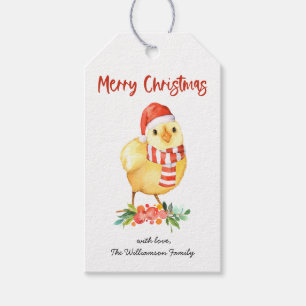 Christmas Chicken Holiday Gift Tags