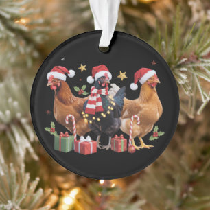 Christmas Chicken Lover Gift Chickens Holiday Farm Ornament