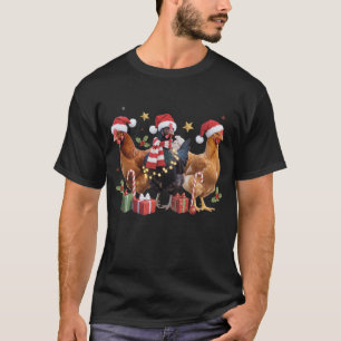 Christmas Chicken Lover Gift Chickens Holiday Farm T-Shirt