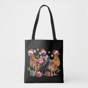 Christmas Chicken Lover Gift Chickens Holiday Farm Tote Bag