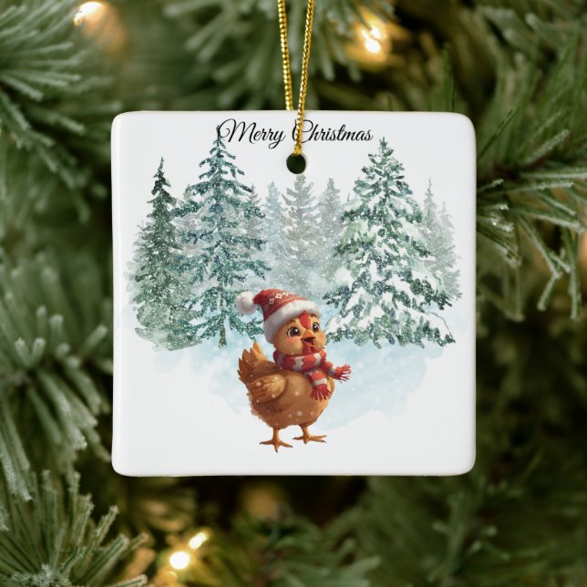 Christmas Chicken Ornament (Tree)