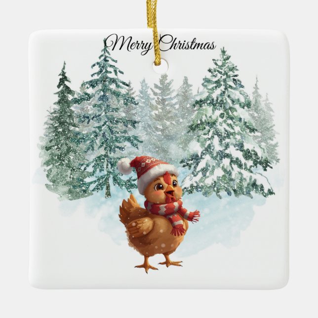 Christmas Chicken Ornament (Front)