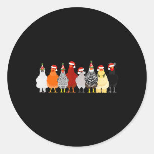 Christmas Chicken Squad Cute Chicken Farm Animals Classic Round Sticker