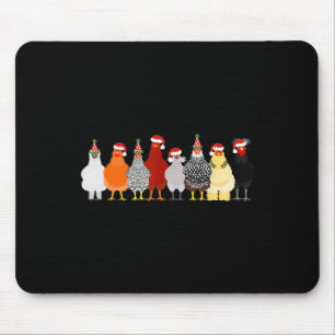 Christmas Chicken Squad Cute Chicken Farm Animals  Mouse Pad