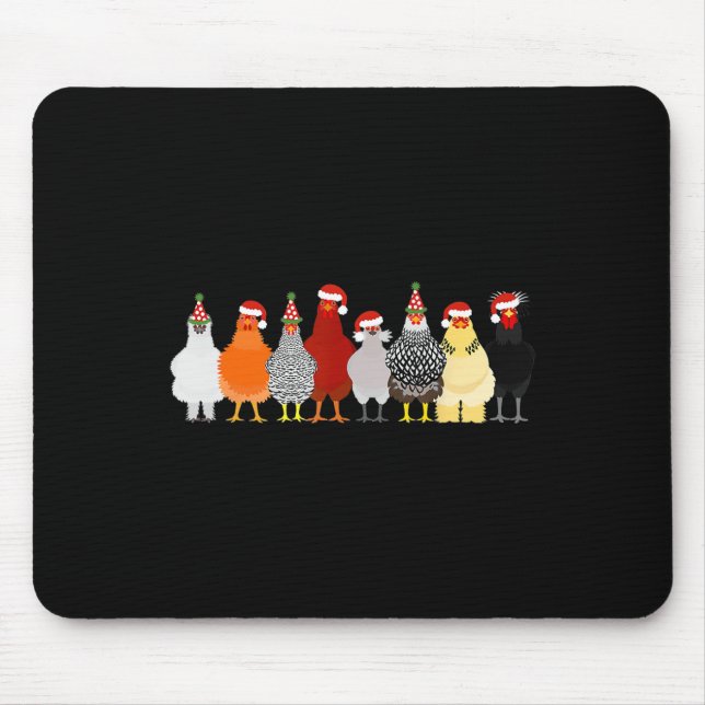 Christmas Chicken Squad Cute Chicken Farm Animals  Mouse Pad (Front)