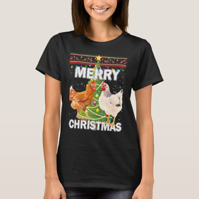 Christmas Chicken Ugly Sweater Merry Christmas Chi (Front)