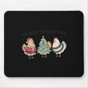 Christmas Chickens Mouse Pad