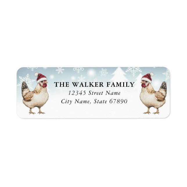 Christmas Chickens Return Address Labels (Front)