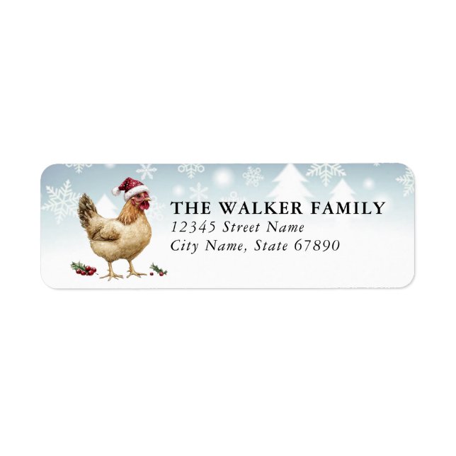 Christmas Chickens Return Address Labels (Front)