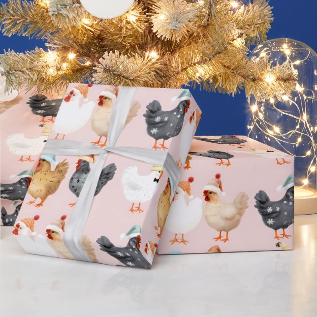 Christmas Chickens Wrapping Paper (Holidays)