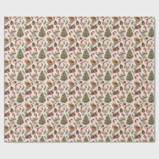 Christmas Chickens Wrapping Paper