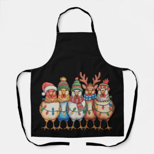 Christmas Chickens Xmas Farm Funny Holiday Season Apron