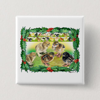 Christmas Chicks 15 Cm Square Badge