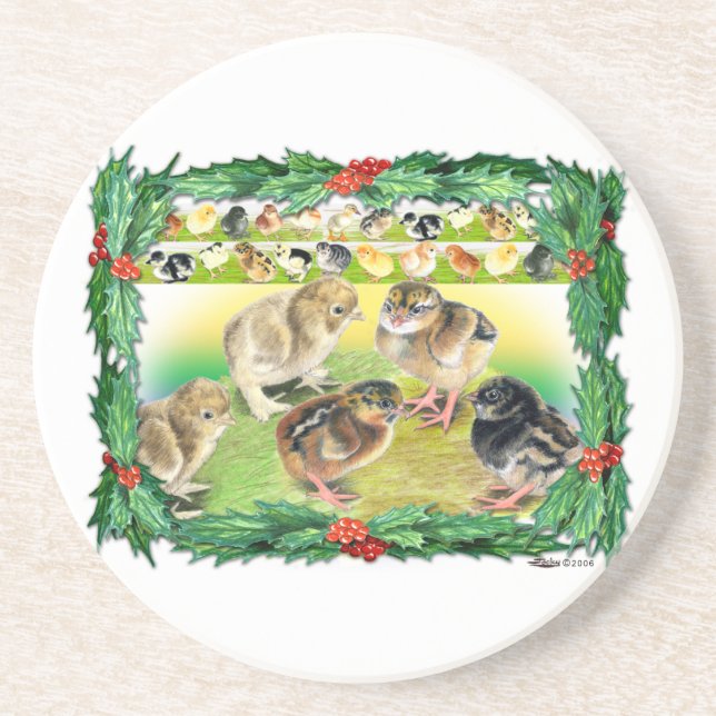 Christmas Chicks Coaster (Front)