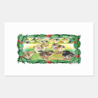 Christmas Chicks Rectangular Sticker
