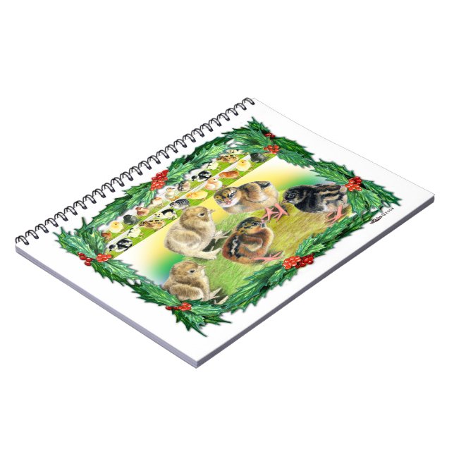 Christmas Chicks Spiral Notebook (Left Side)