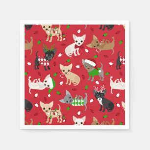 Christmas Chihuahua All Coats Napkin