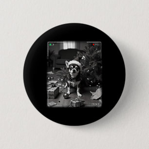 Christmas Chihuahua Caught On Camera 6 Cm Round Badge