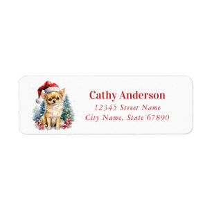 Christmas Chihuahua Dog Return Address Labels