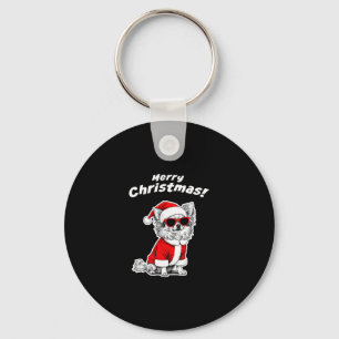 Christmas Chihuahua Funny Santa Dog Cute Holiday D Key Ring