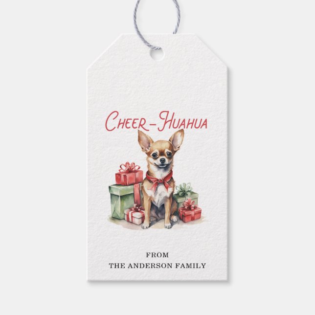 Christmas Chihuahua Gift Tags (Front)