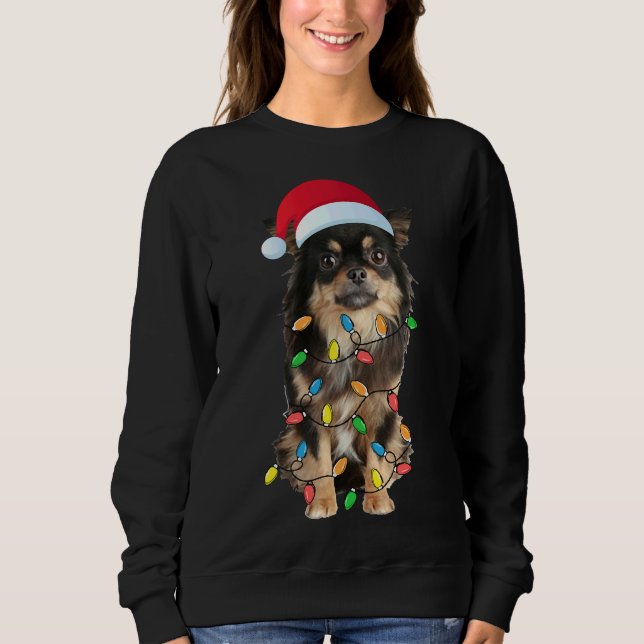 Christmas Chihuahua Long Hair Sweatshirt (Front)