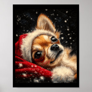 Christmas Chihuahua On A Long Sleeve  Poster