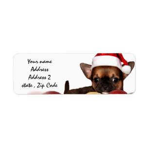 Christmas chihuahua puppy address labels