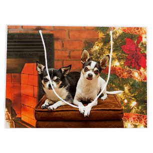 Christmas Chihuahua’s Large Gift Bag