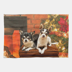 Christmas Chihuahua’s Tea Towel