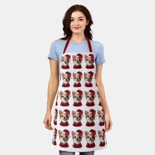 Christmas Chihuahua Santa Apron