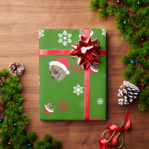 Christmas Chihuahua Santa Hat Cute Holiday Art Wrapping Paper