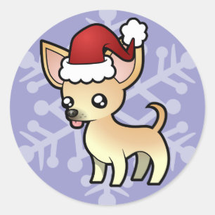 Christmas Chihuahua (smooth coat) Classic Round Sticker