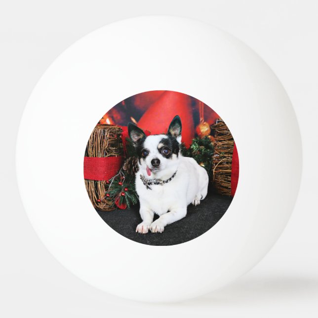Christmas - Chihuahua X - Stella Ping Pong Ball (Back)