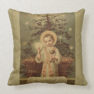 Christmas Child Jesus with Eucharist by Manger Cushion
