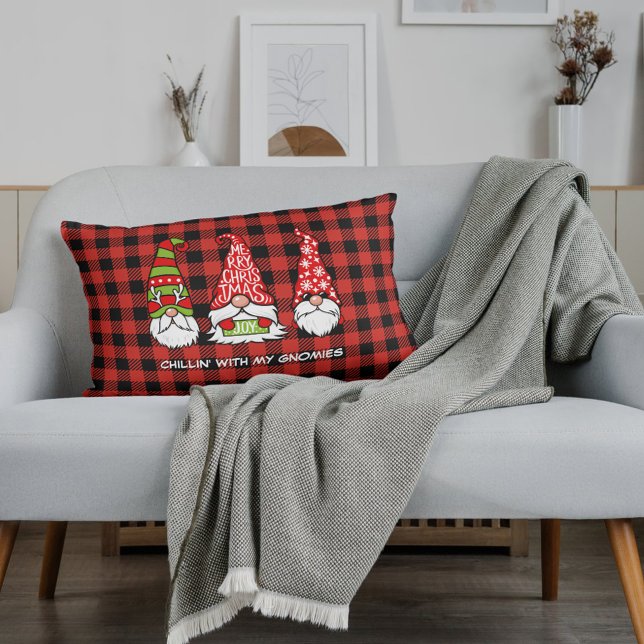 Christmas Chillin' With My Gnomies Throw Pillow (Creator Uploaded)
