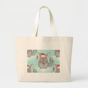 christmas chinchillas large tote bag