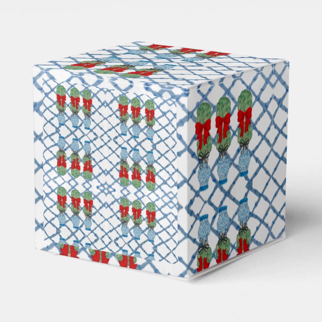 Christmas Chinoiserie Bamboo Topiaries Topiary  Favour Box (Back Side)